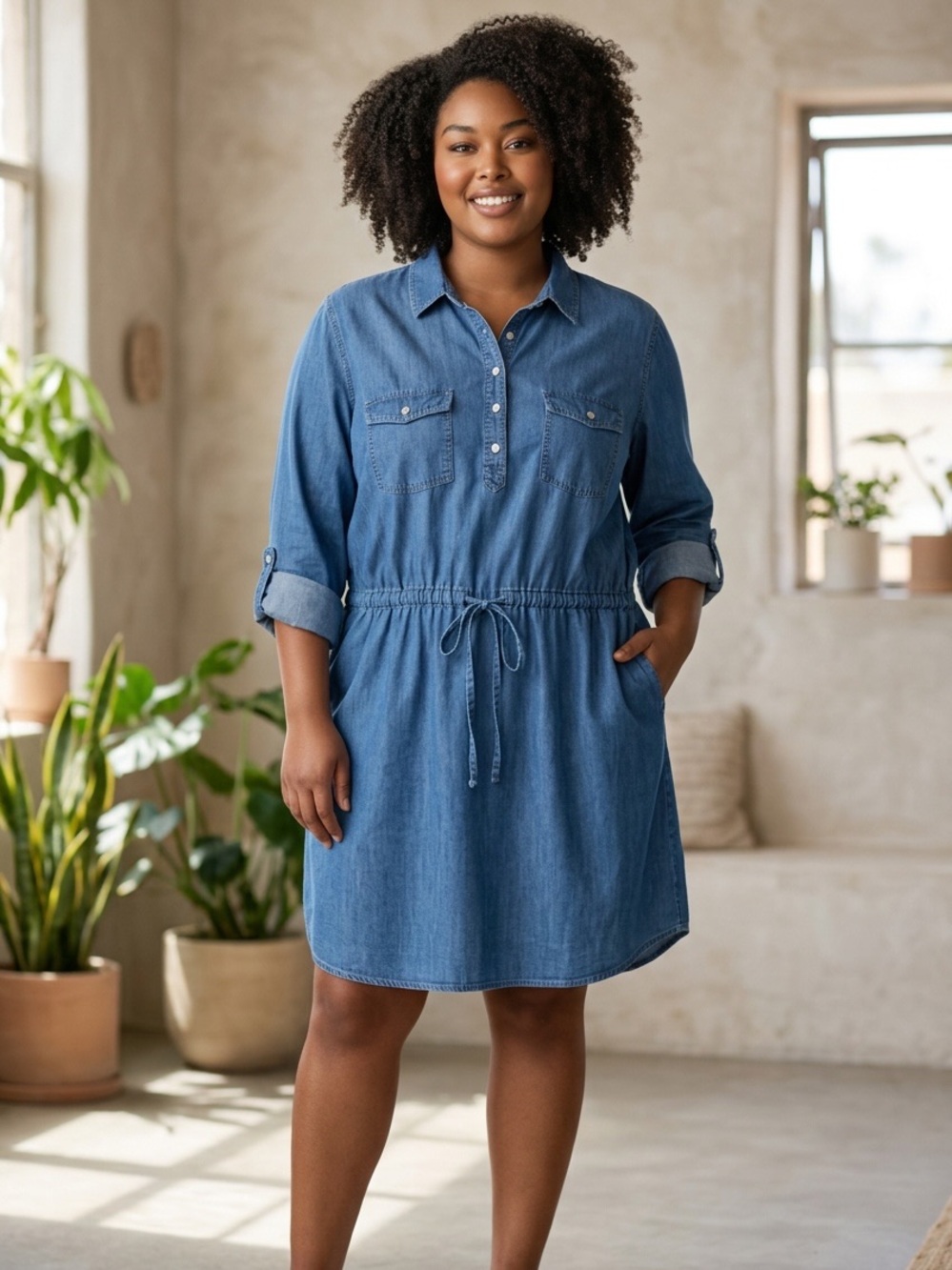 Gloria Vanderbilt  Denim Shirt Dress - Medium Blue size xl